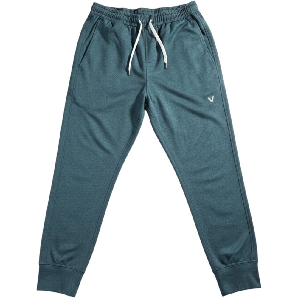 Vuori Men's Large Sunday Performance Jogger Pants Heathered Teal Green v416